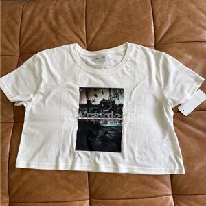 Wrangler White Graphic Crop Top